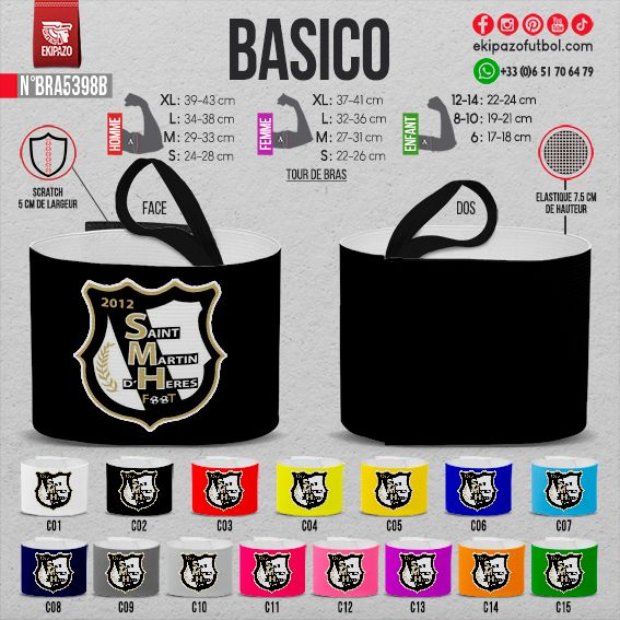 Lot de 3 brassards personnalisés