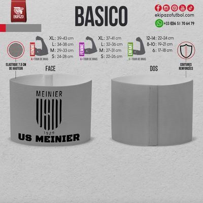 1 brassard en gris argent en taille M