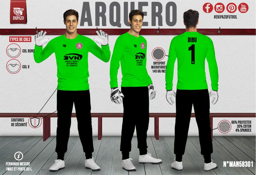 1 ensemble maillot + pantalon gardien