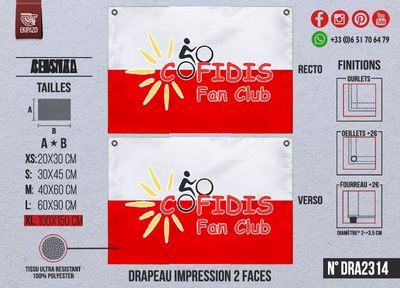 Lot d&#39;un drapeau en XL et d&#39;un fanion en S