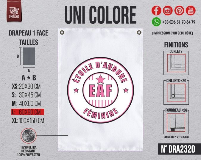Lot de 2 drapeaux en L (2 couleurs distinctes) recto