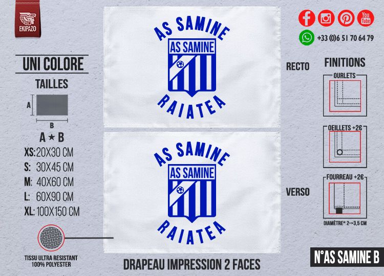 Lot de 4 drapeaux AS SAMINE - XL