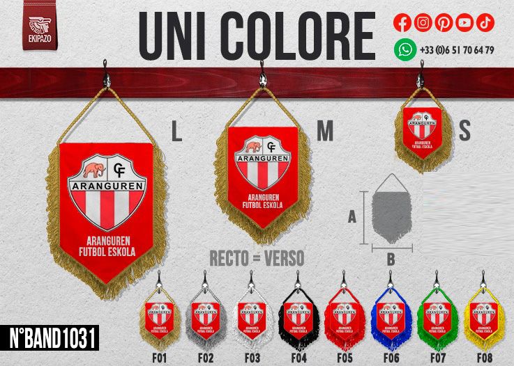 Lote de 7 banderines en tamaño M.