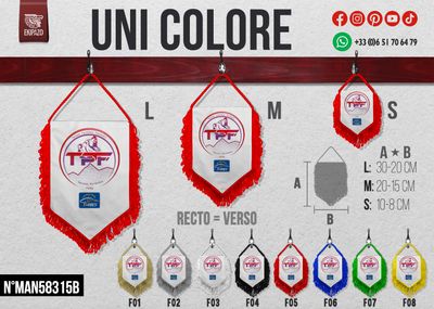Lot de 10 fanions en taille L et 10 en taille S