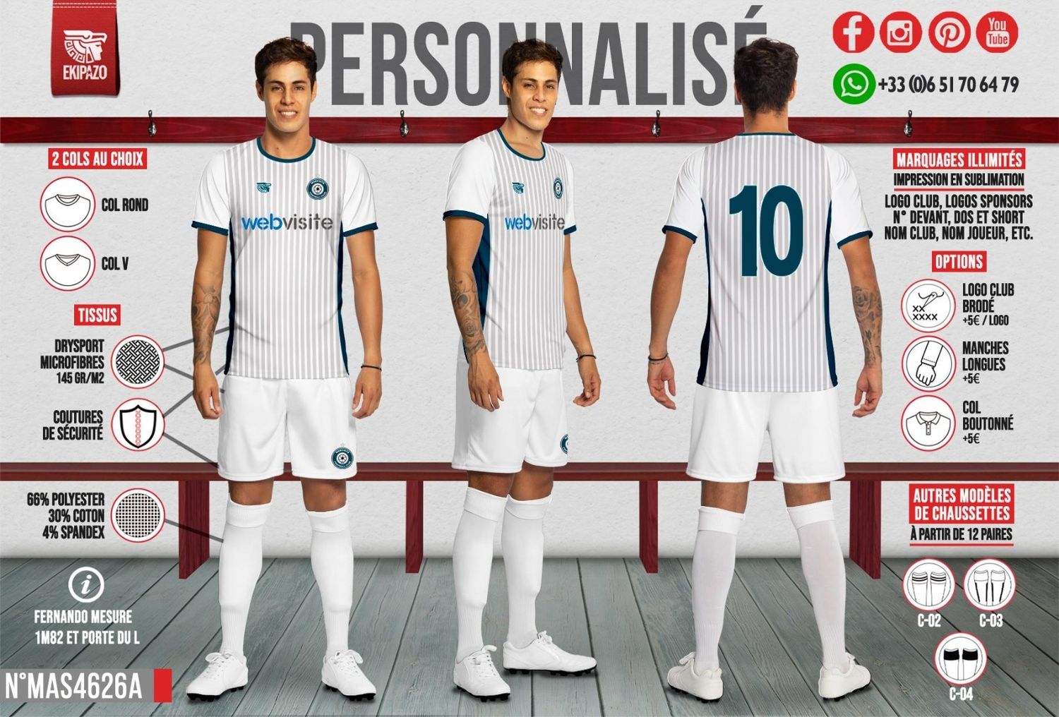 Lot de 11 ensembles maillot short chaussettes dont 1 gardien