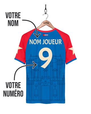 Maillot Buena Vida FC - Extérieur - bleu et rouge
