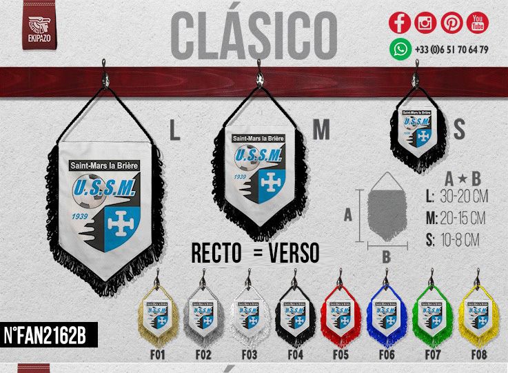 Lot de 25 fanions en S recto=verso