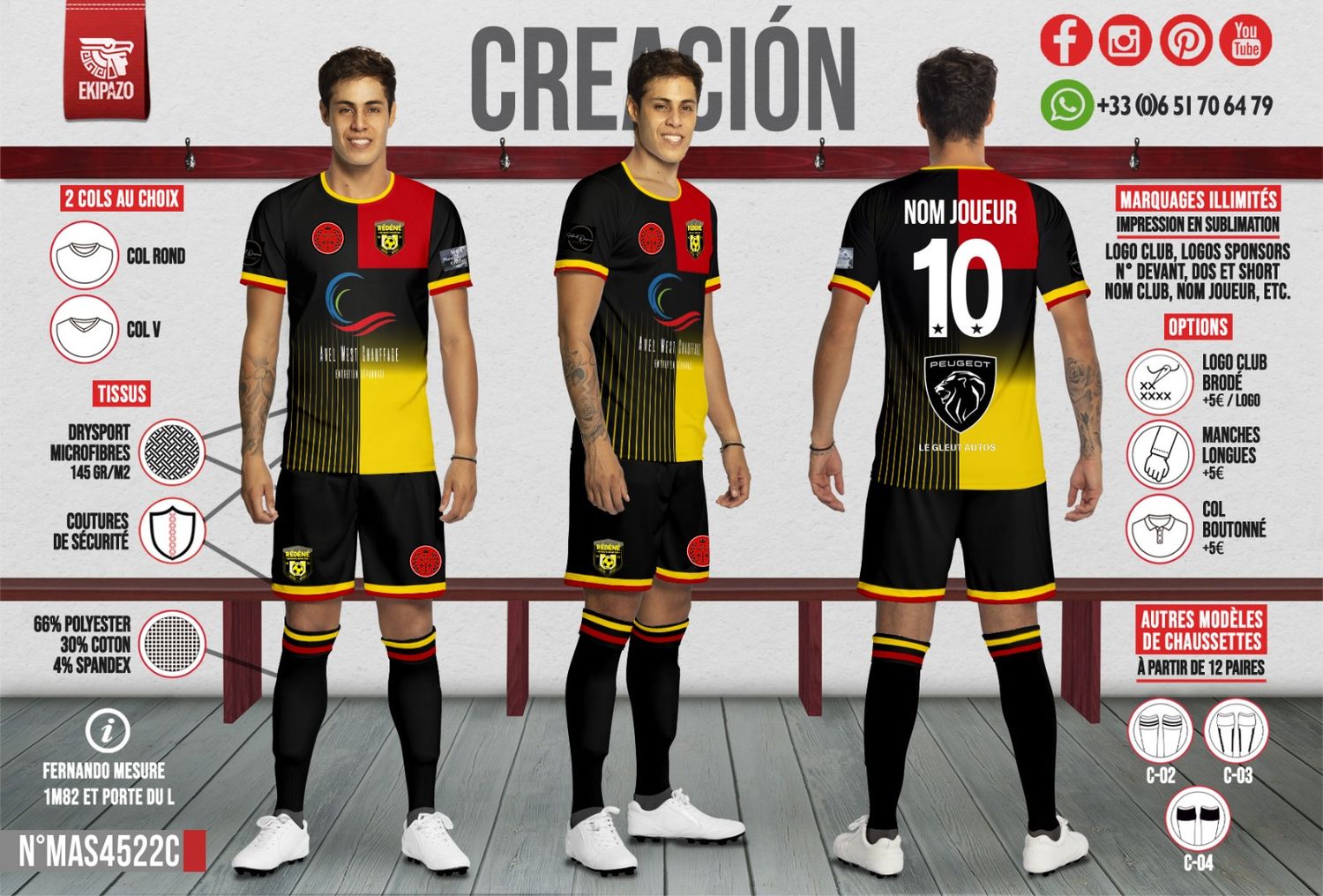 Lot de 2 jeux maillots (dont 1 avec short)