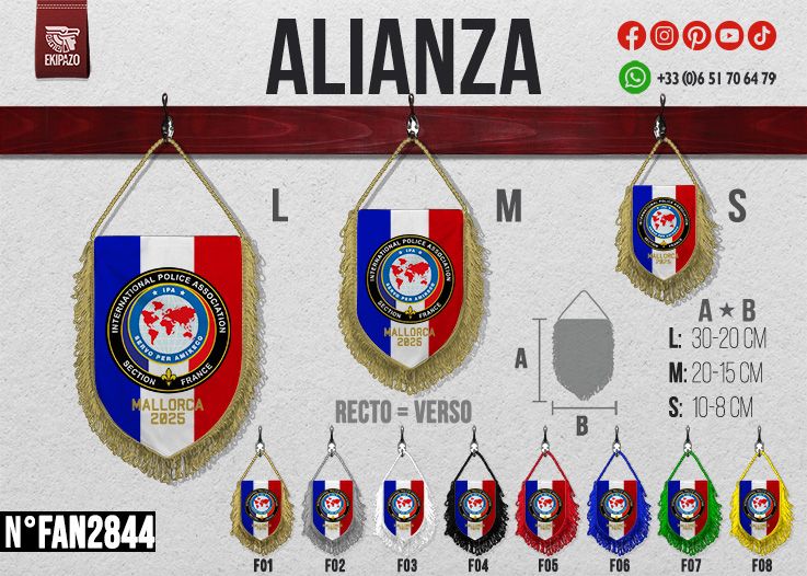 Lot de 2 fanions et de 2 brassards