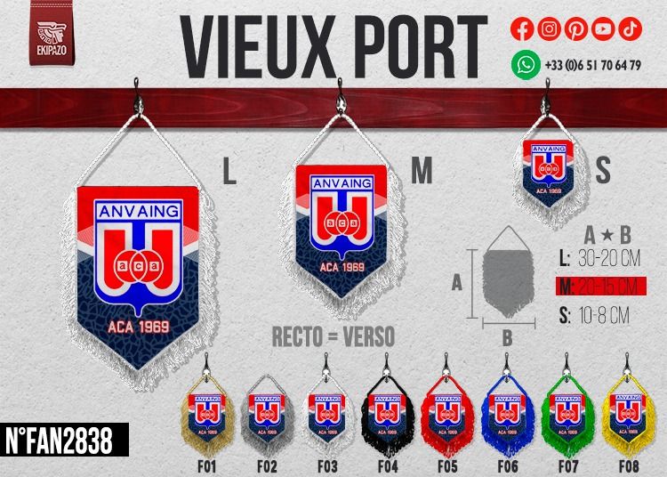 Lot de 9 fanions en M + 1 brassard