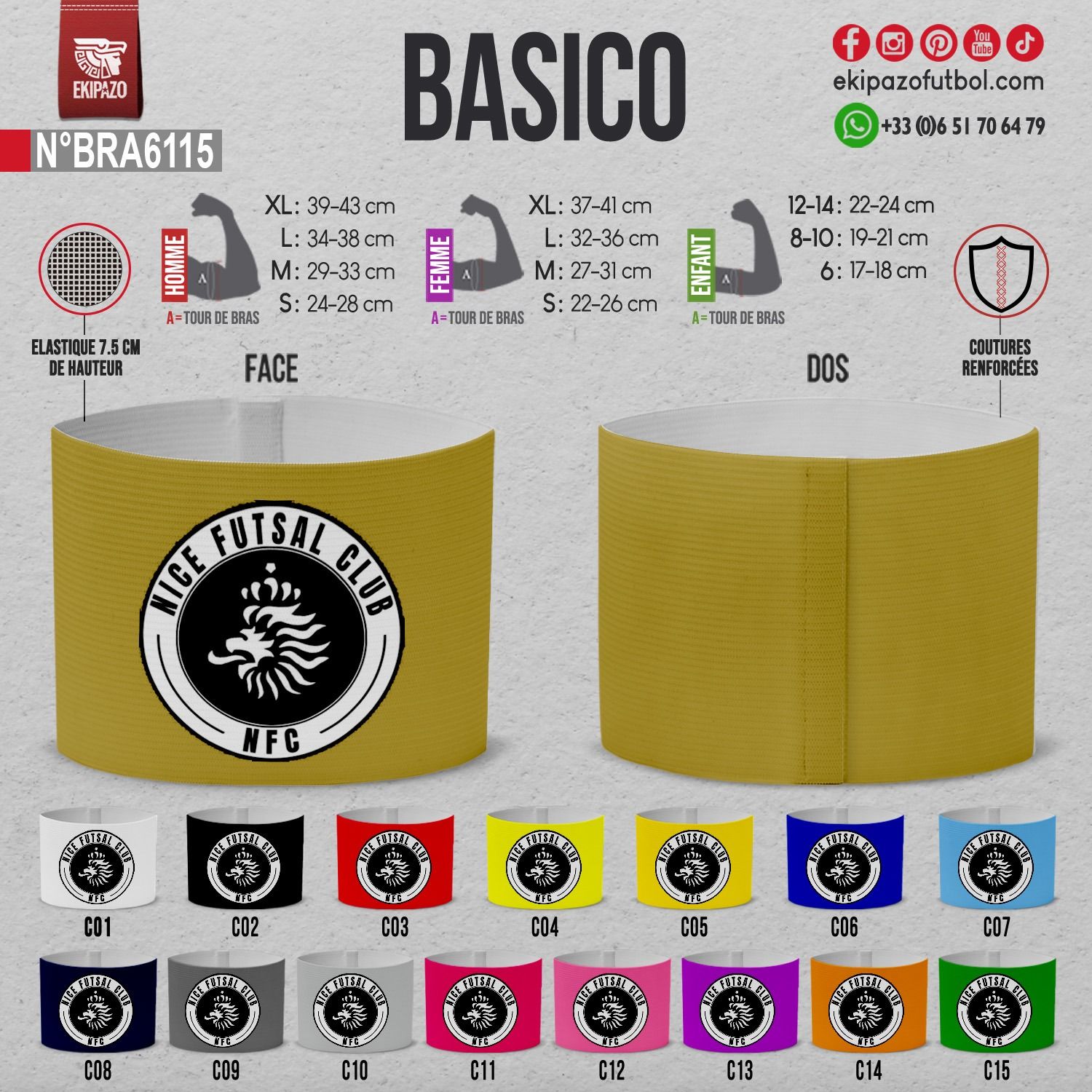 Lot de 3 brassards sans scratch