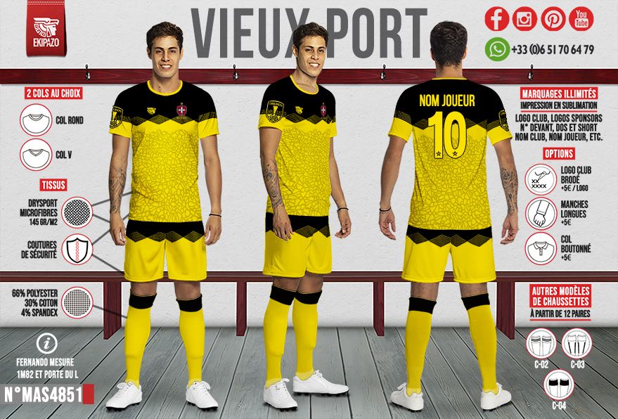 Lot de 9 maillots (logo club brodé) GR 4 JULIO