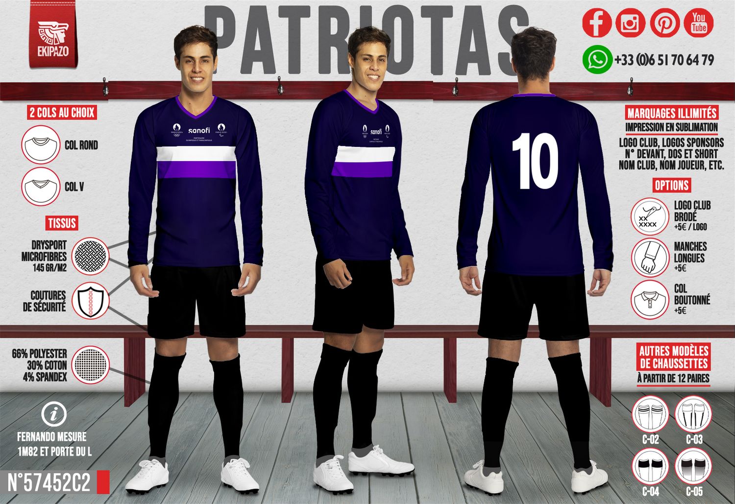 1 maillot manches longue réassort