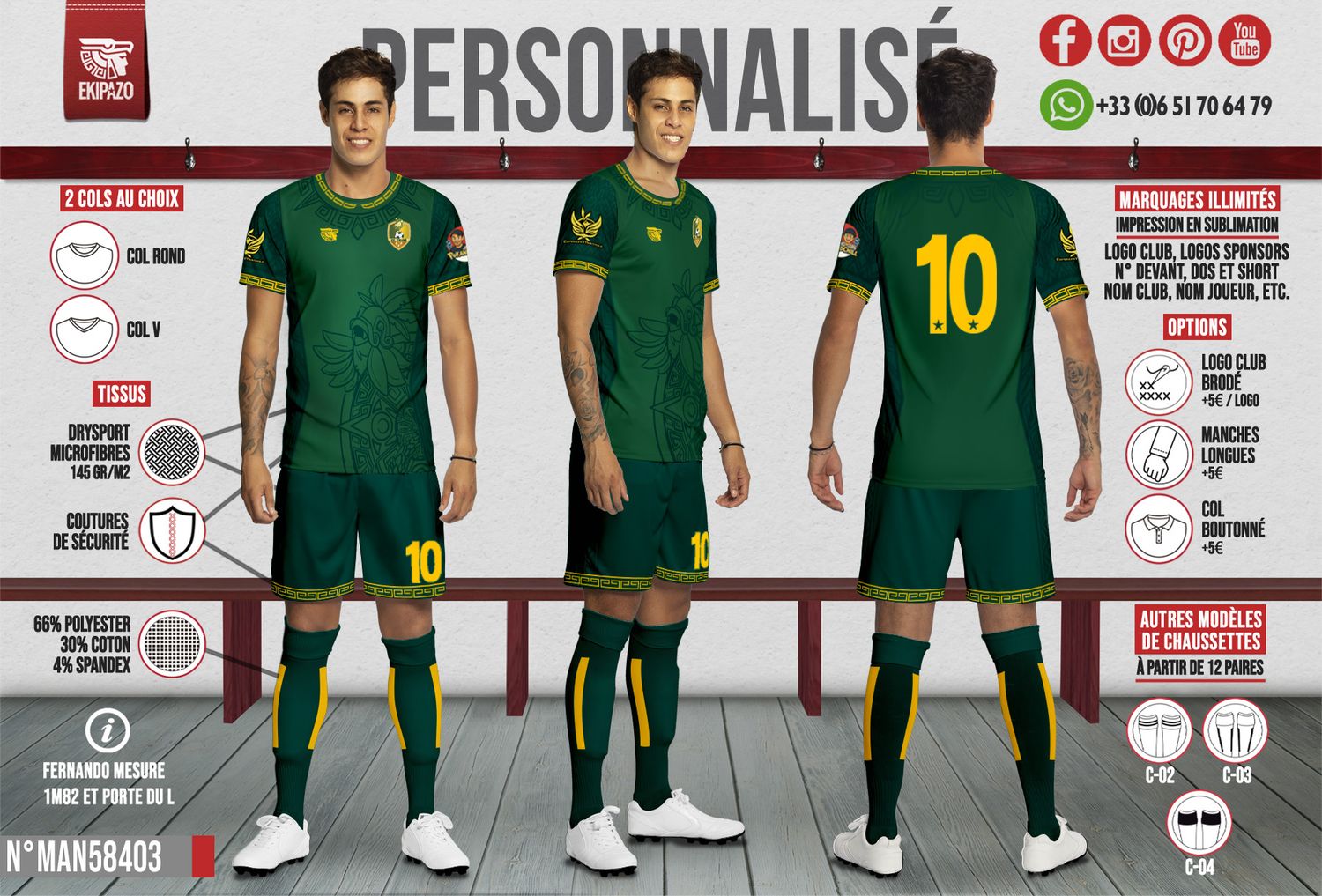 Lot de 17 ensembles maillot + short + 6 maillots GR 4 JULIO