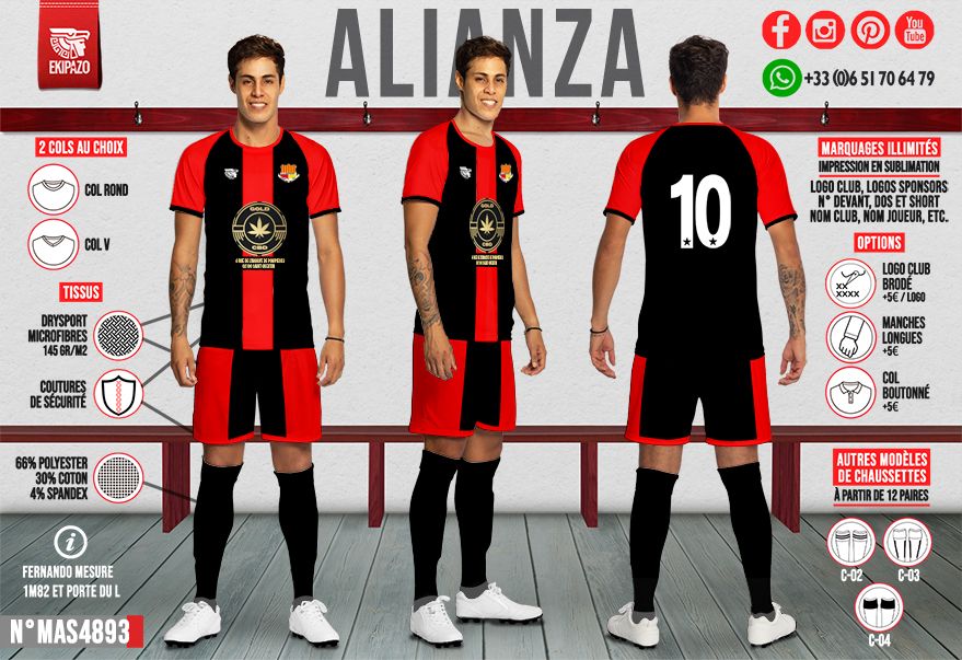 Lot de 15 maillots  dont 1 gardien (GR 1 AGOSTO)