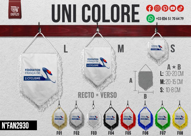 4 fanions en taille S