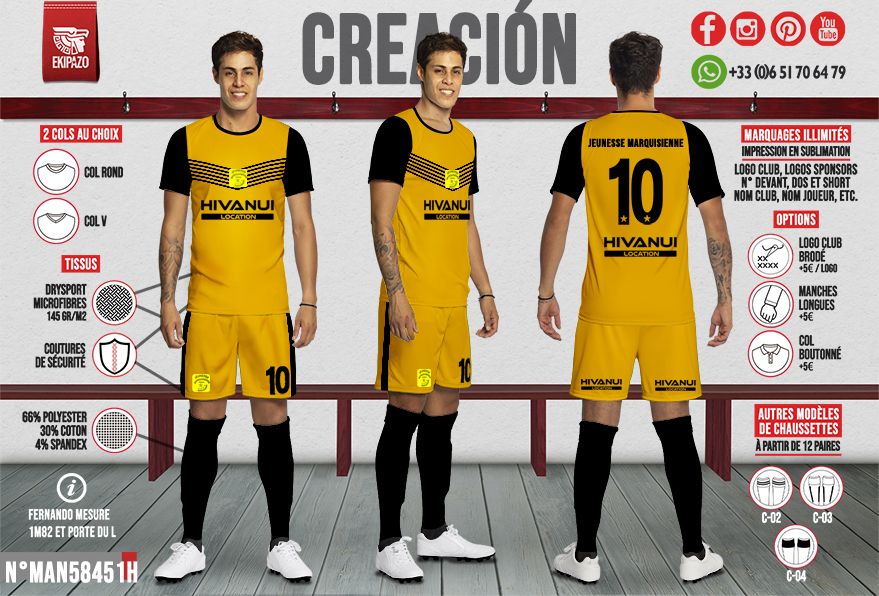 Lot de 22 ensembles maillot short chaussettes