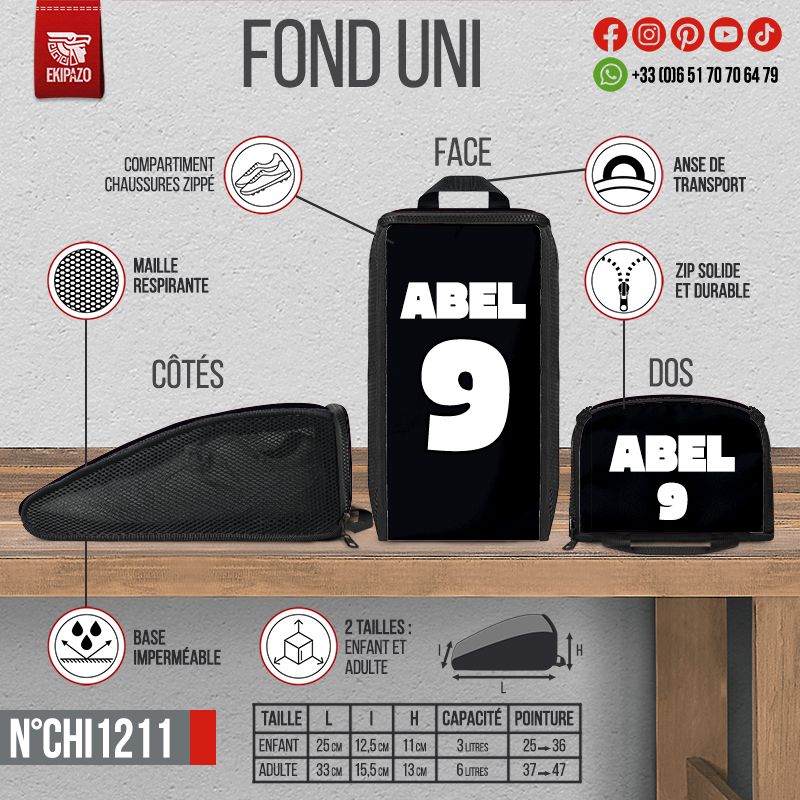 1 sac à chaussures taille adulte