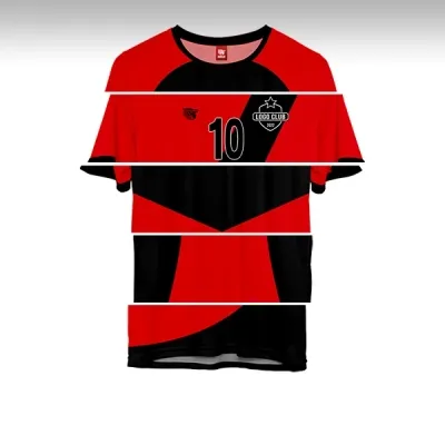 Maillot Foot Rouge et Noir - Classique