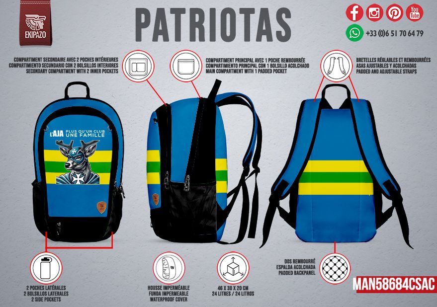 Lot de 4 brassards et 1 sac à dos