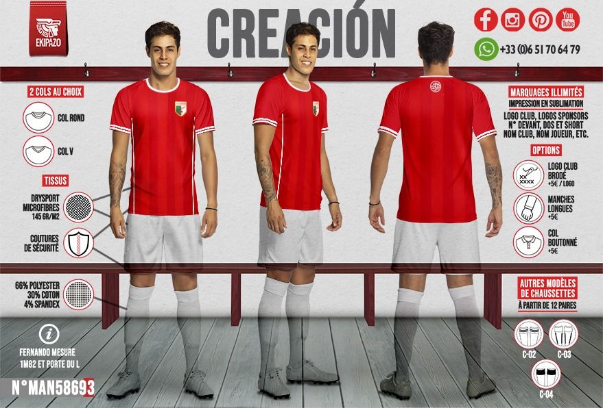 1 maillot homme avec 1 logo brodé