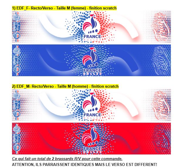 2 brassards recto verso avec scratch AVANT 12 SEPTEMBRE