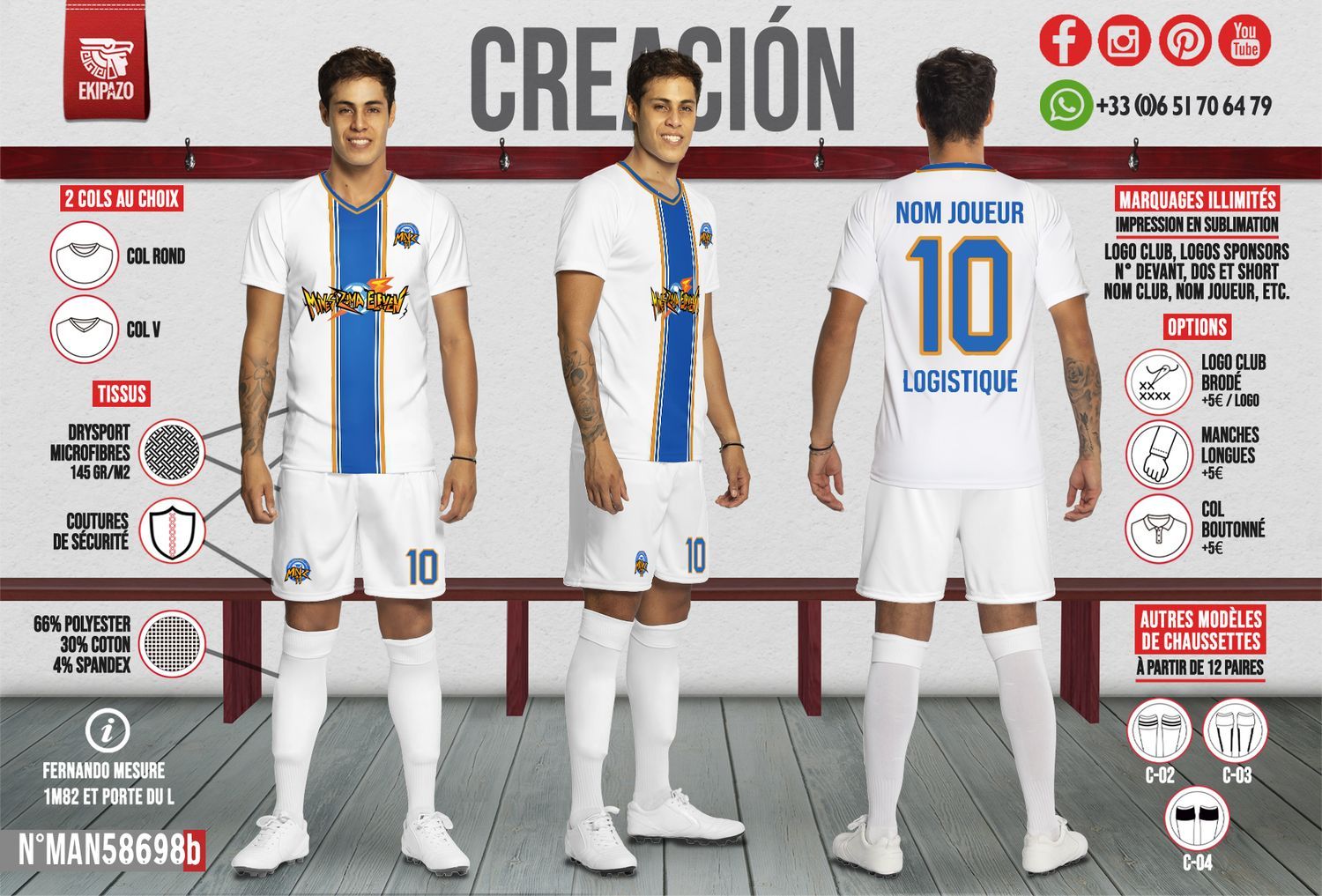 Lot de 44 maillot short