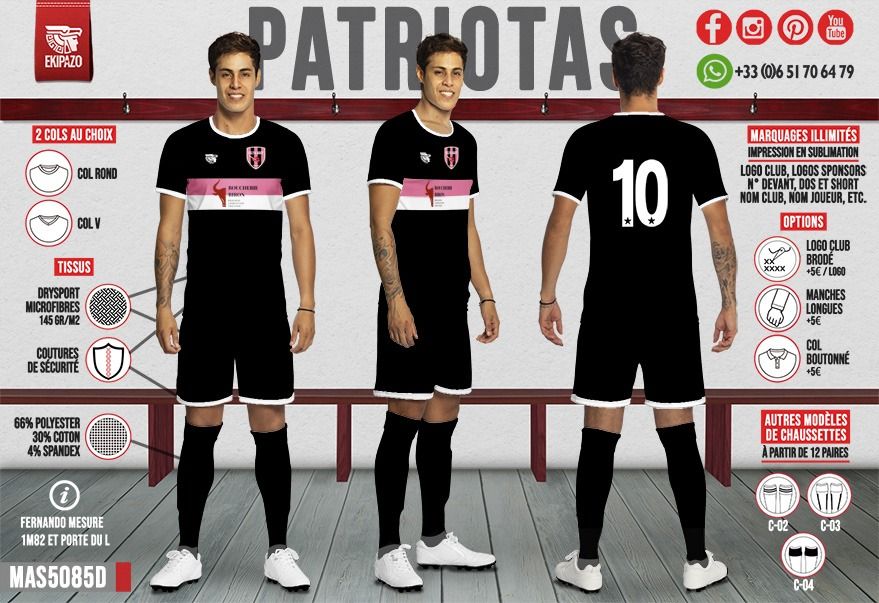 Lot de 7 maillots dont 1 gardien et 1 manches longues