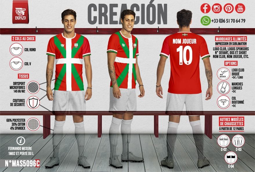 Lot de 9 maillots dont 1 gardien maillot short