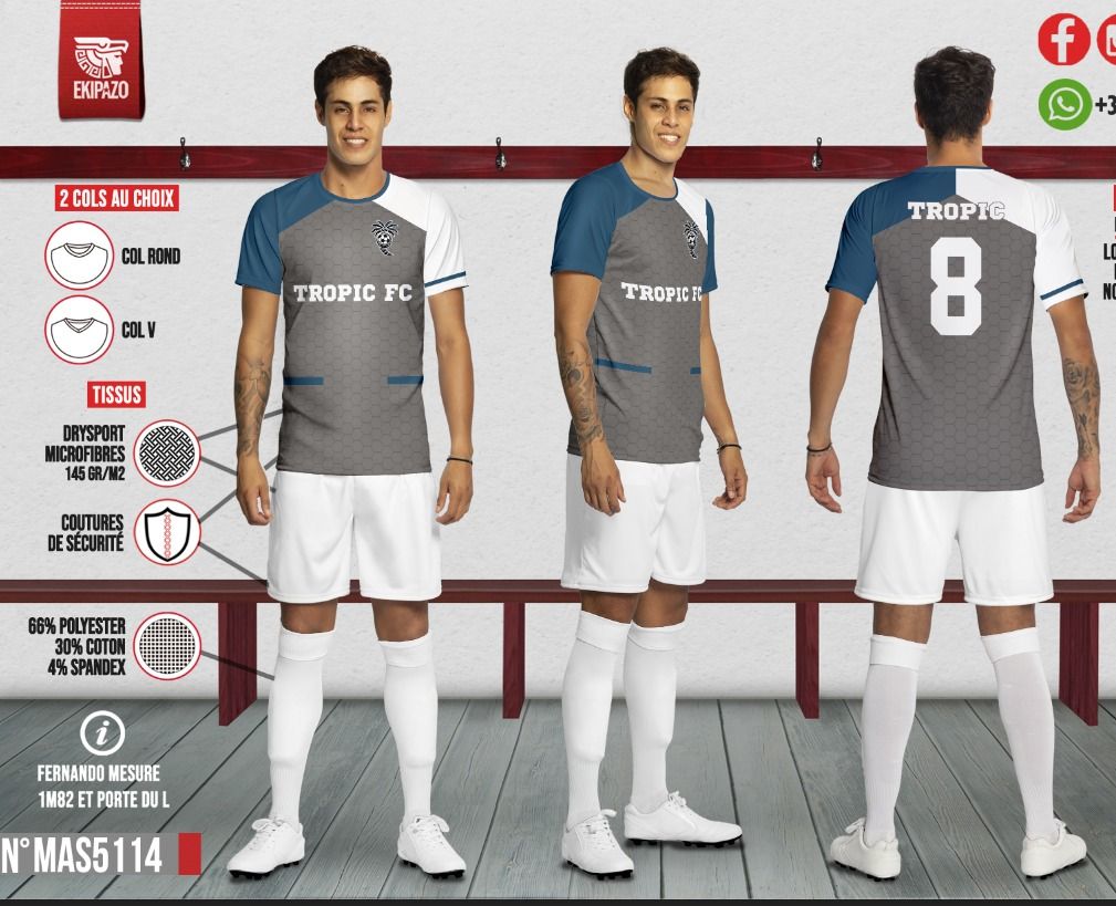 1 maillot col rond avec logo brodé