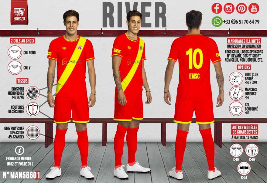 Lot de 2 maillots joueur + 1 gardien en réassort