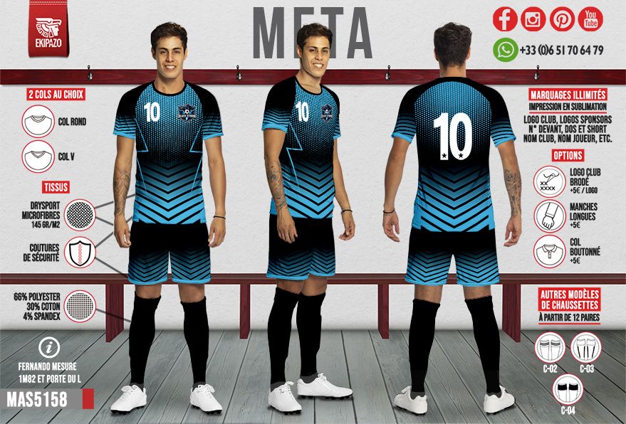 Lot de 7 maillots dont 1 gardien + 1 brassard