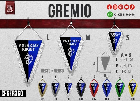 Lot de 20 fanions en L + 1 en S (offert) avant le 10 Avril