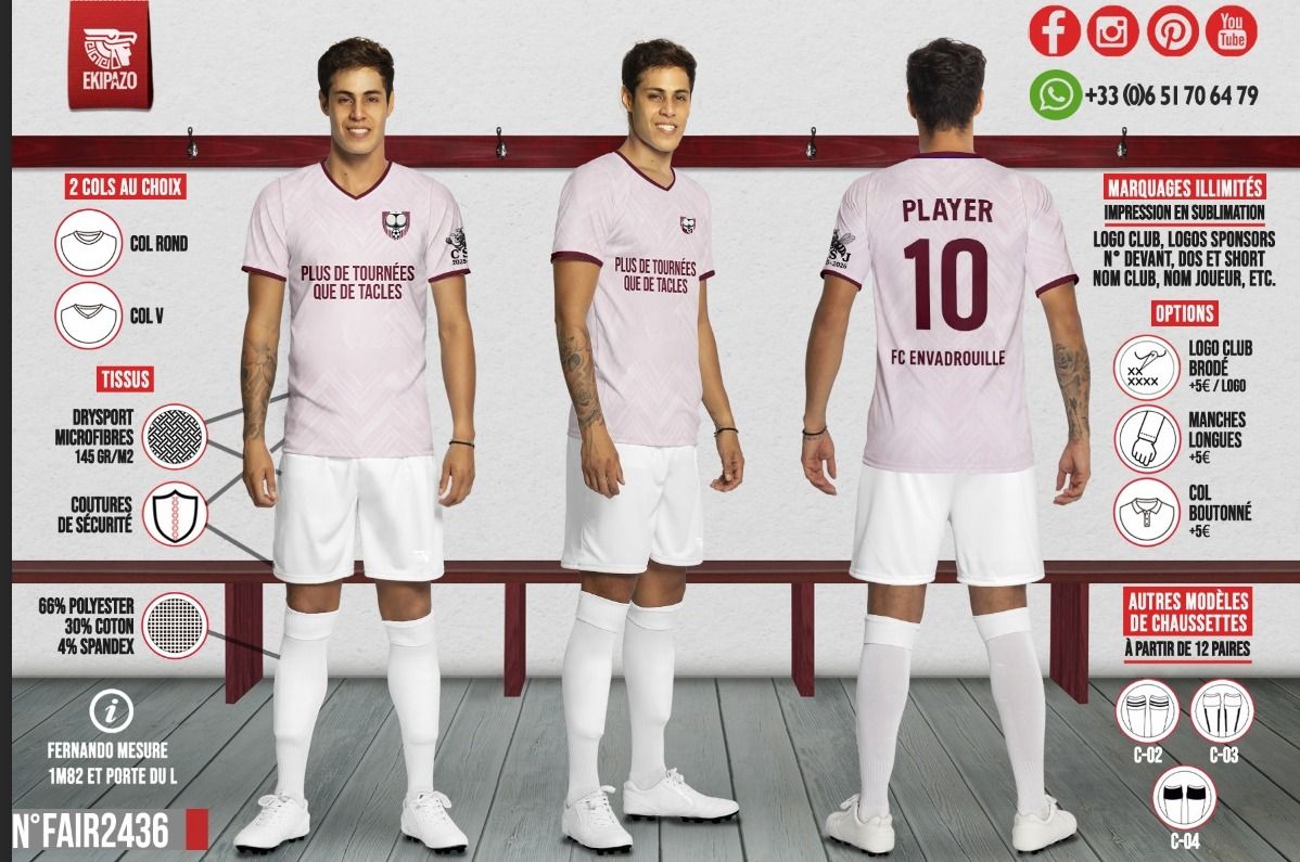 Maillots pour avant le 10 Avril