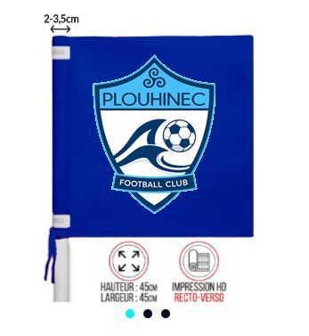 Lot de 4 drapeaux de corner + 3 brassards