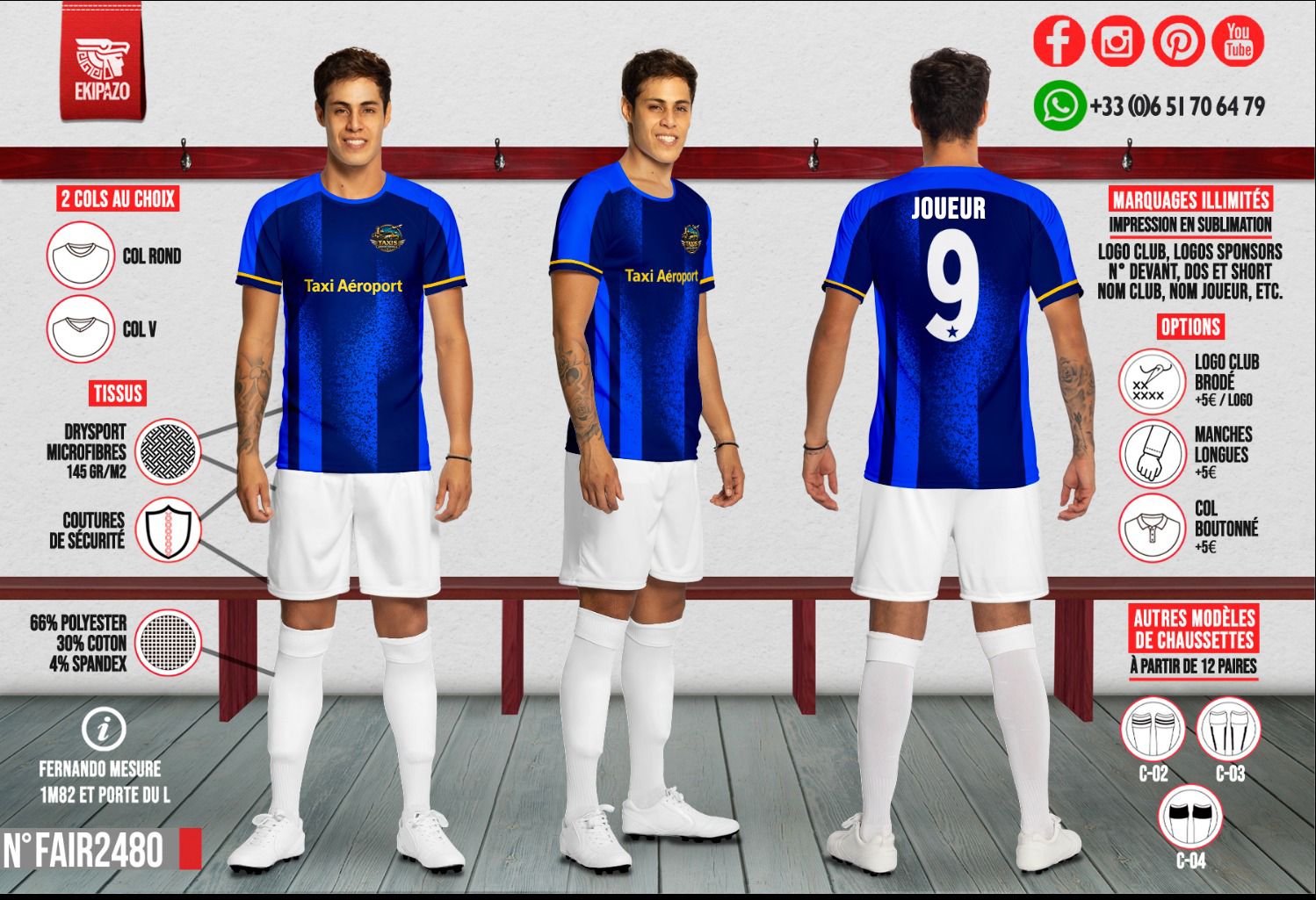 Lot de 13 maillots avant le 10 Avril