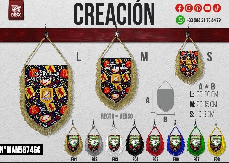 Set of 25 pennants ovalado in M