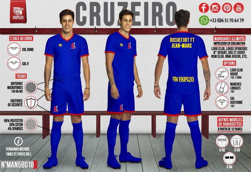 Lot de 4 maillots avec logo brodé