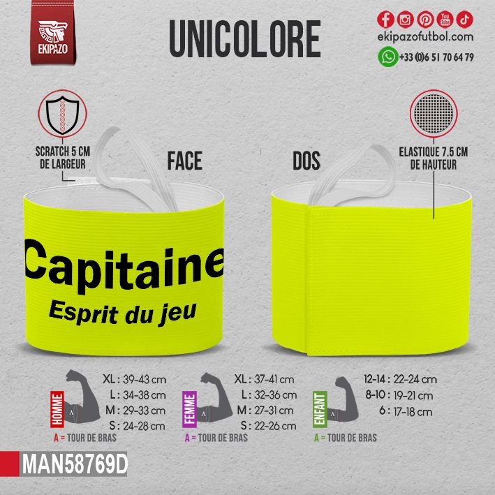 Lot de 100 brassards en jaune fluo dont 40 sans scratch