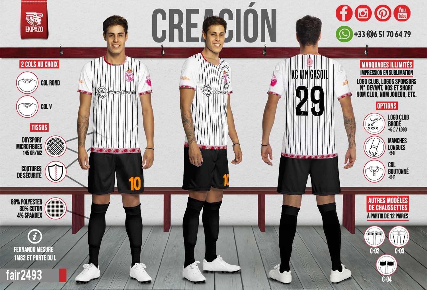 Lot de 20 maillots dont 1 gardien