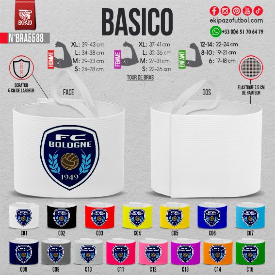 Lot de 5 brassards avec scratch