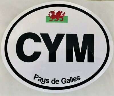 Sticer Car 'CYM' Du a Gwyn