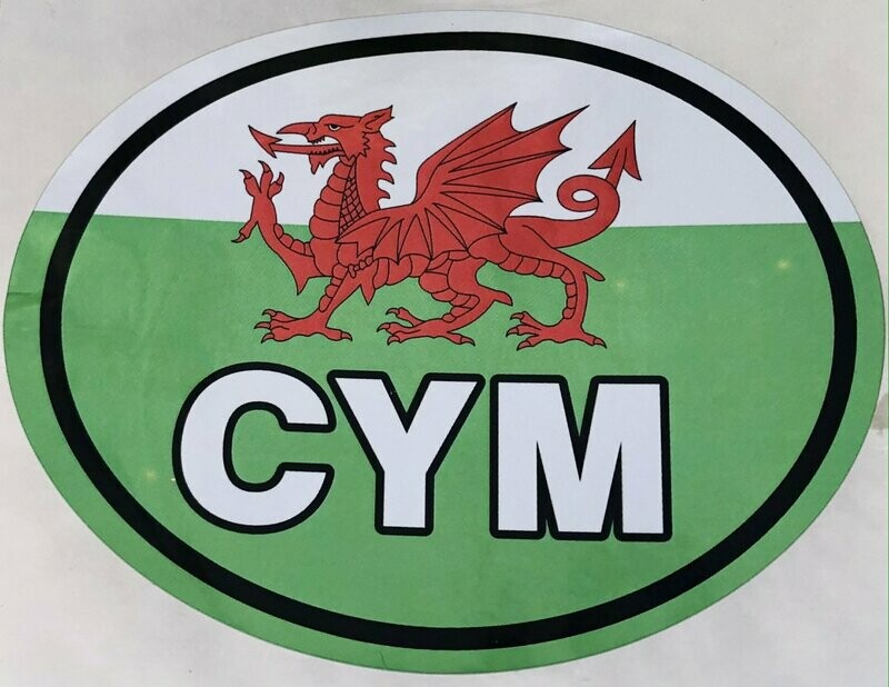 Sticer Car 'CYM' lliw