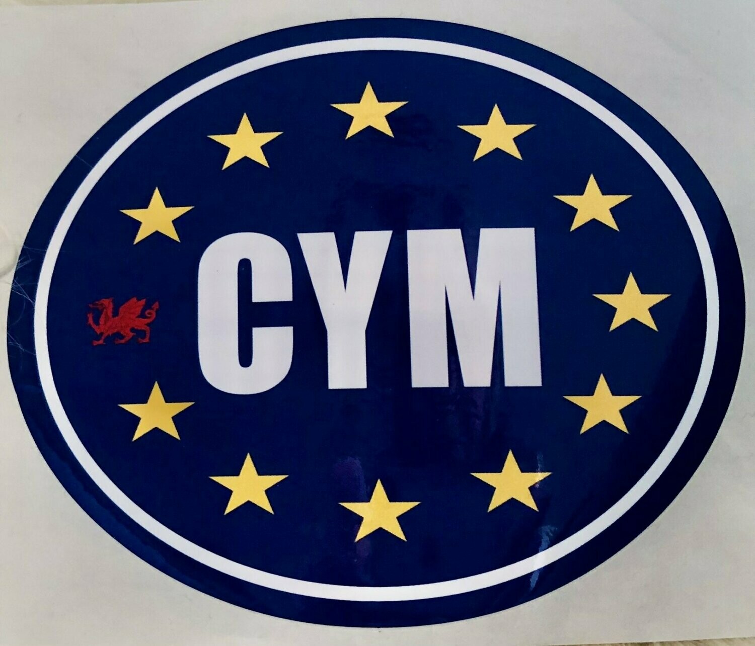 Sticer car Glas 'CYM' + Sêr UE