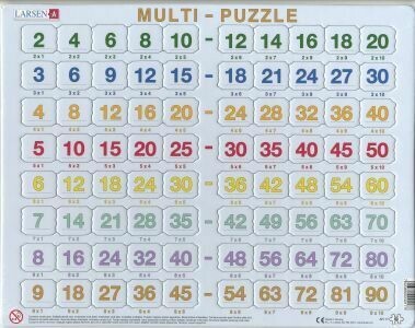 Jig-So Mathemateg Dysgu Lluosi drwy Chwarae, 1-90