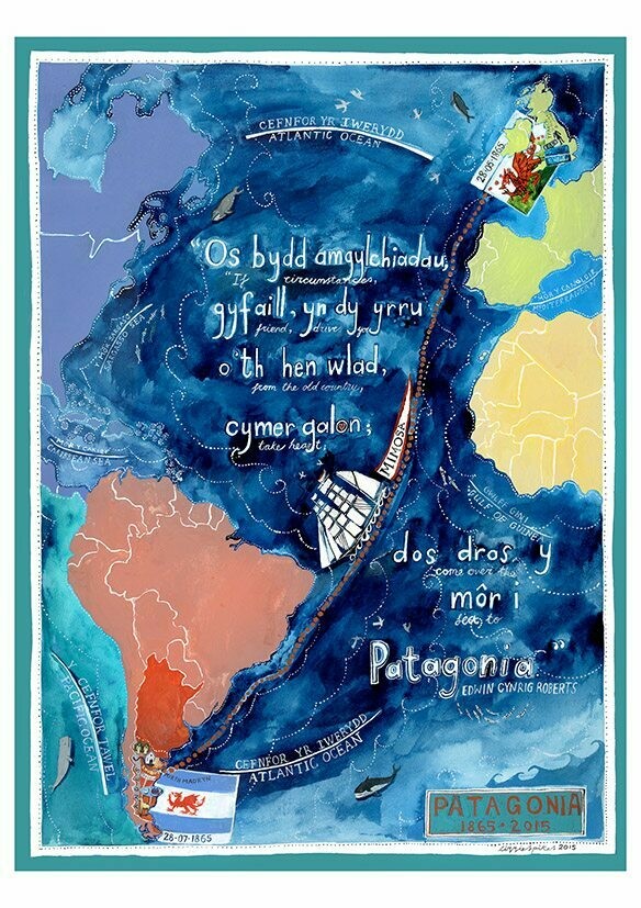 Poster Dos Dros y Môr i Patagonia