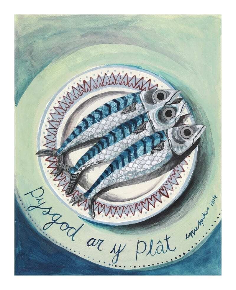 Poster Pysgod Ar Y Plât