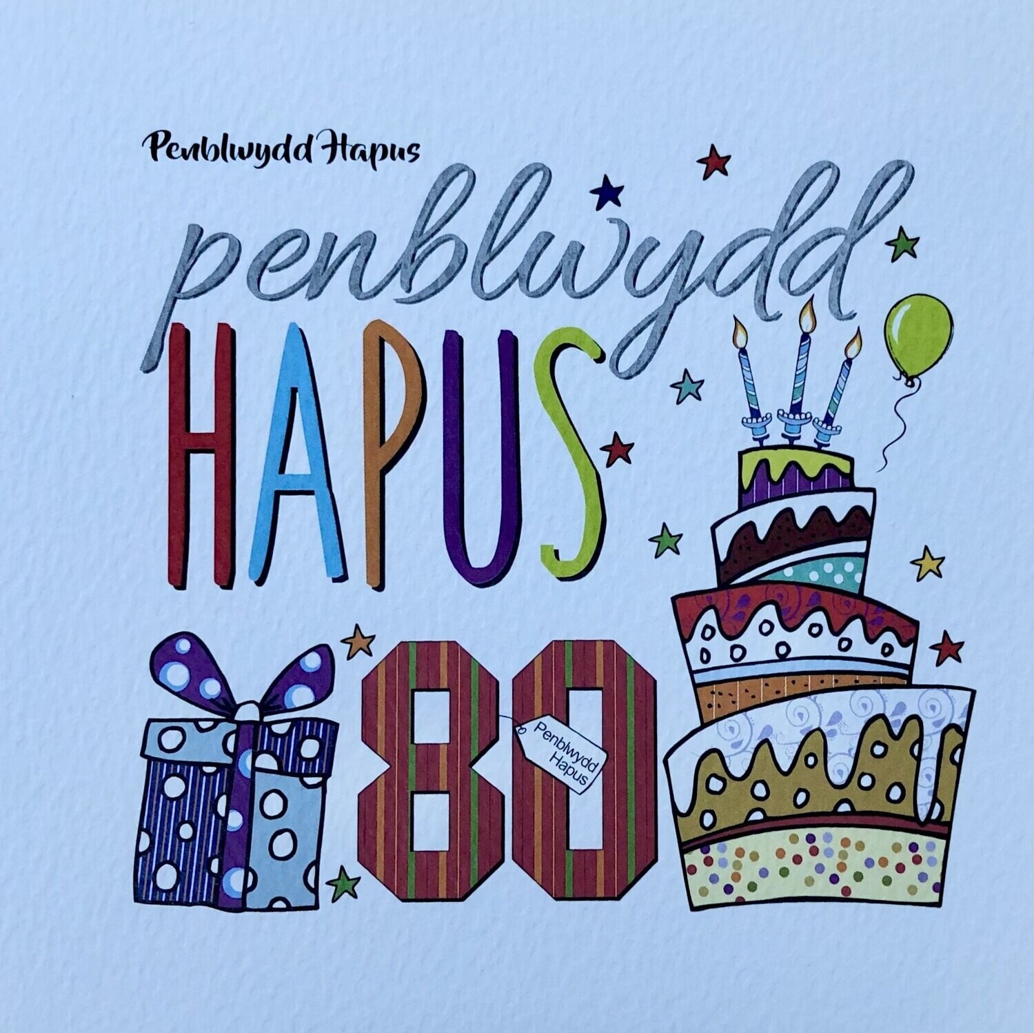 Cerdyn - Penblwydd Hapus 80
