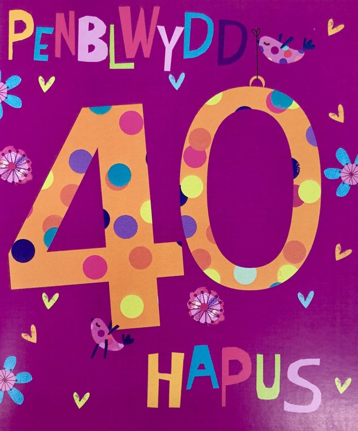 Cerdyn - Penblwydd Hapus 40