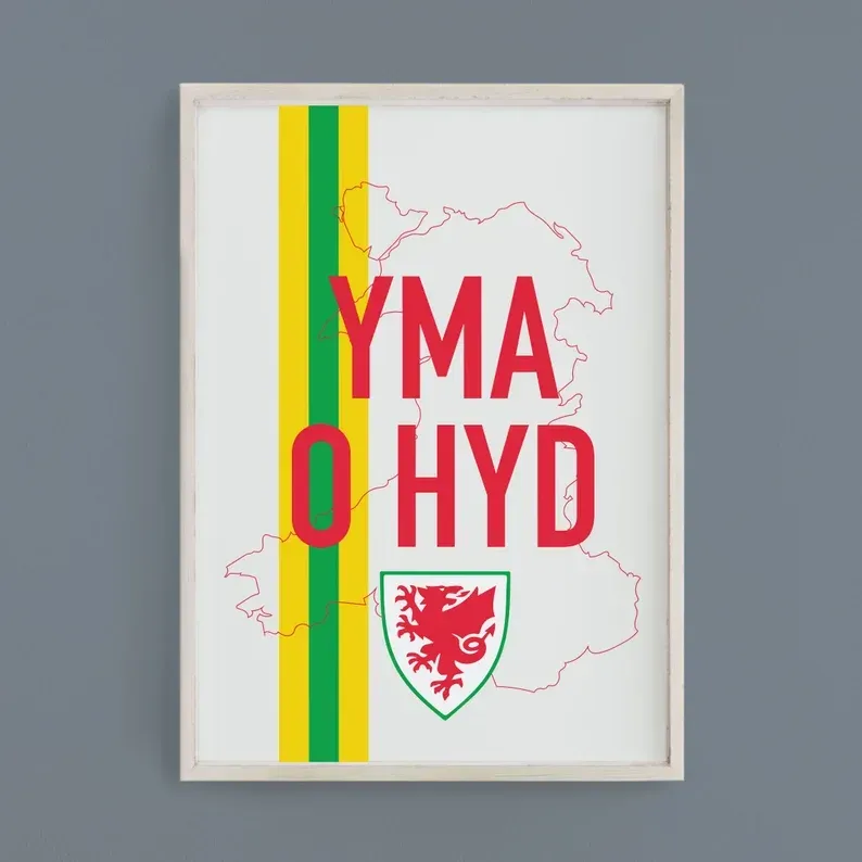Poster Yma o Hyd, Pel-droed, Cymraeg A4 - Pluen